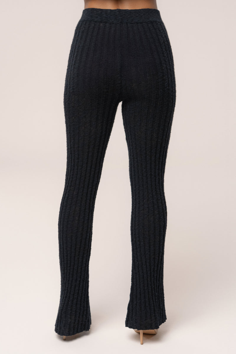 Black Lanah Knit Flare Pants