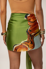 Green Tropical Print Golden Shores Wrap Sarong