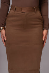 Chocolate Joy Suede Maxi Skirt