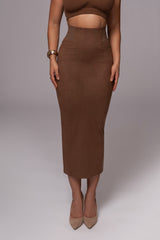 Chocolate Phoenix Suede Skirt