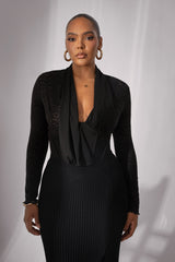 Black Hamptons Ribbed Slit Skirt