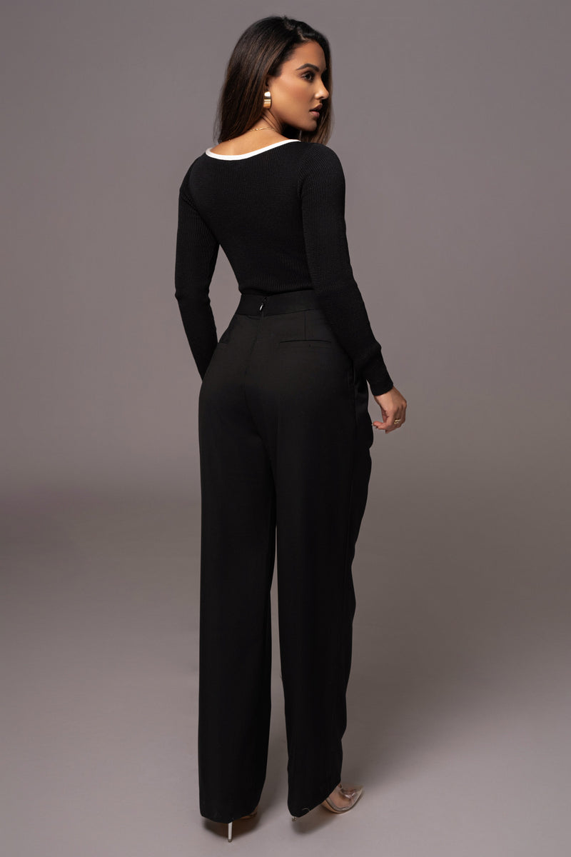 Black Asymmetrical Draped Trousers