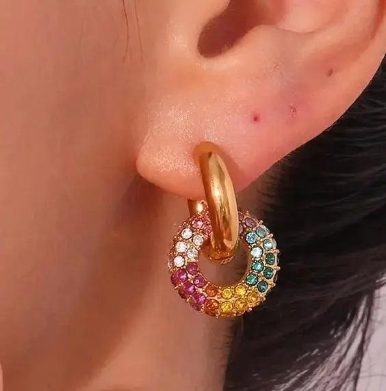 Pave Hoops - Colorful