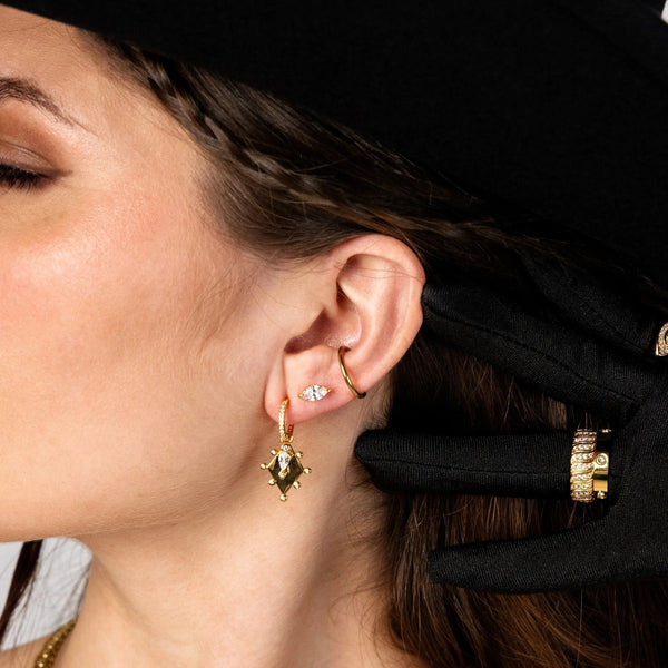 Rhombus Crystal Stud Earrings
