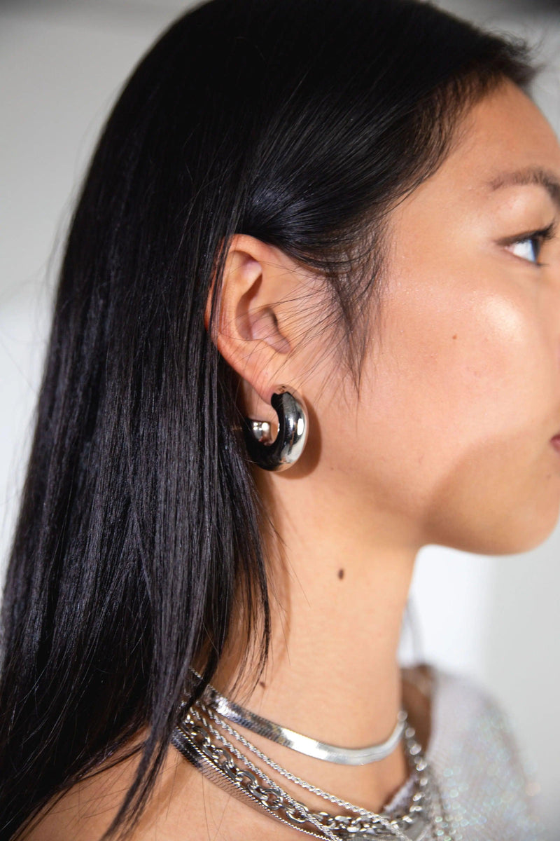 Rio Hoop Earrings - Silver