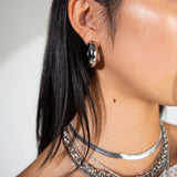 Rio Hoop Earrings - Silver