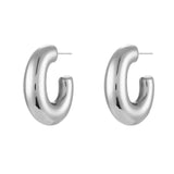 Ronnie Chunky Hoop Earrings- Silver