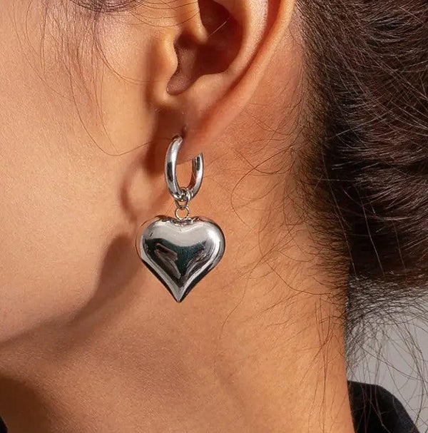 Silver Heart Earrings