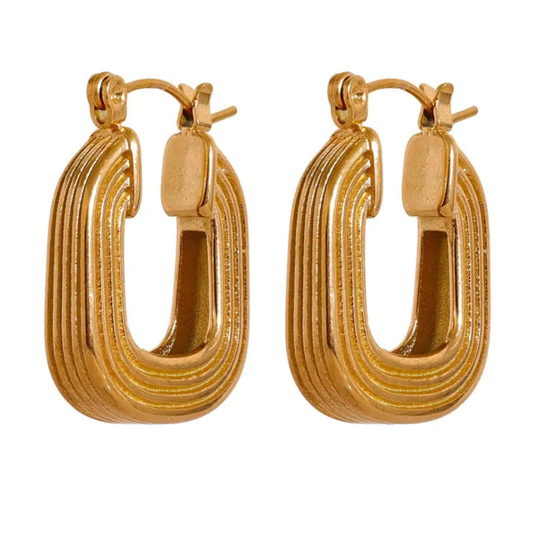 Textured Geometric Hoop Earrings