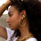 Victory Hoop Earrings- Gold