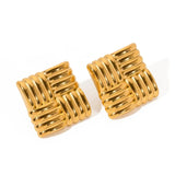 Waffle Statement Earrings