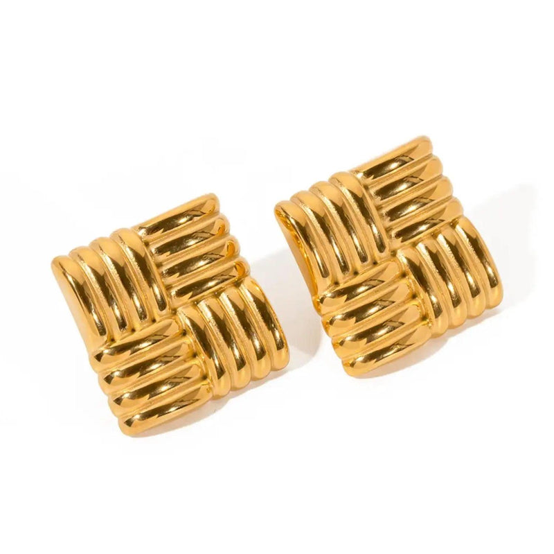 Waffle Statement Earrings