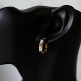 White Baguette Hoop Earrings