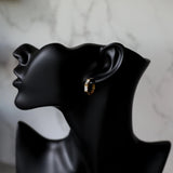 White Baguette Hoop Earrings