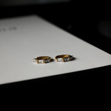 White Baguette Hoop Earrings