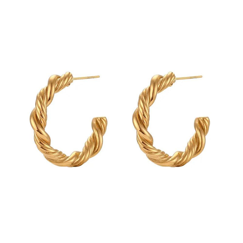 XL Twist Hoop Earrings - Gold