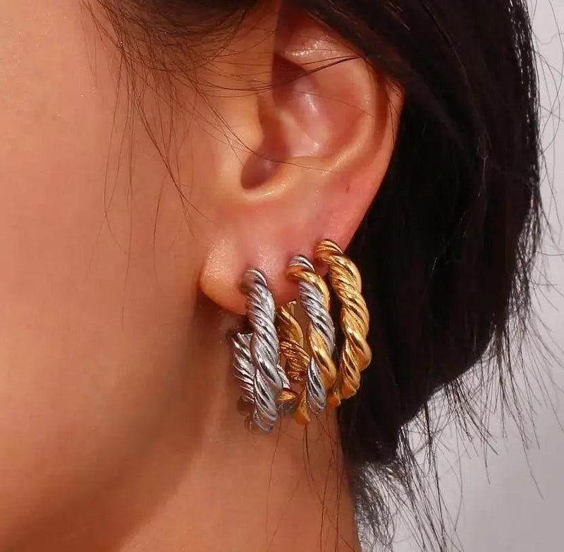 XL Twist Hoop Earrings - Gold