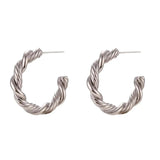 XL Twist Hoop Earrings - Silver