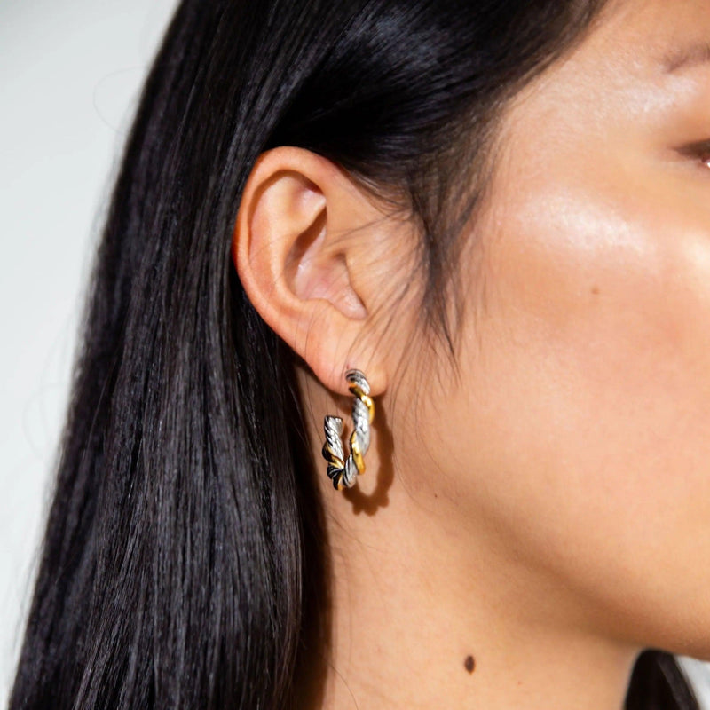 XL Twist Hoop Earrings - Silver