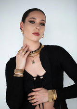 Zeus Hoop Earrings- Black